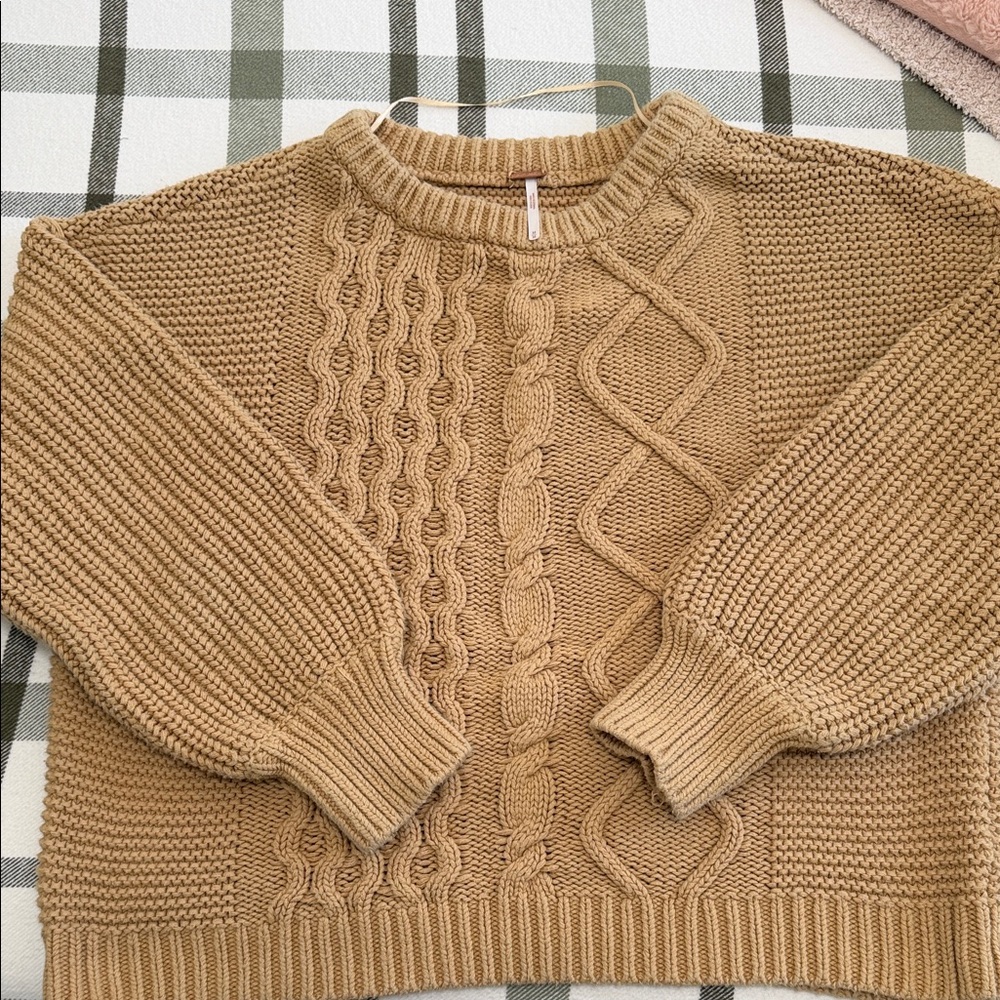 Free People Cable Knit Sweater - Brown